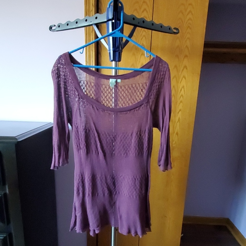 Purple Lace 3/4 Shirt